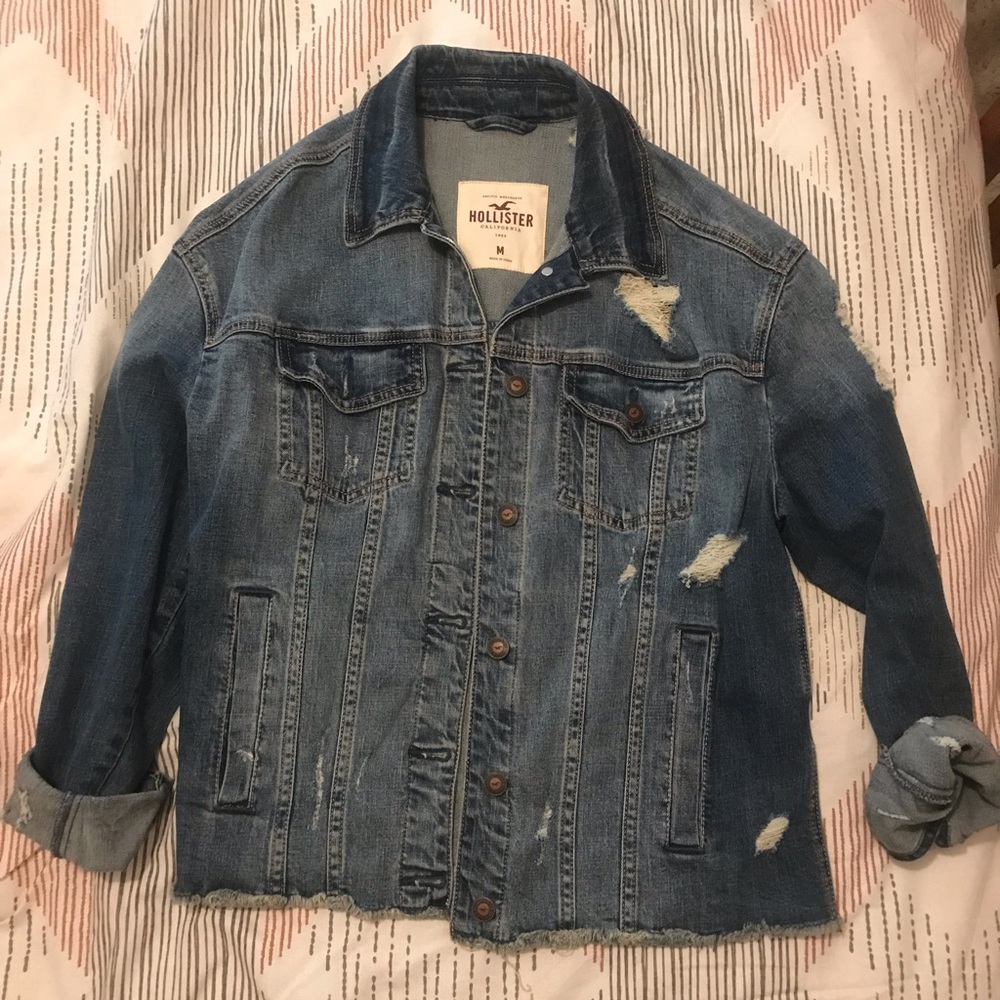 Distressed denim jacket